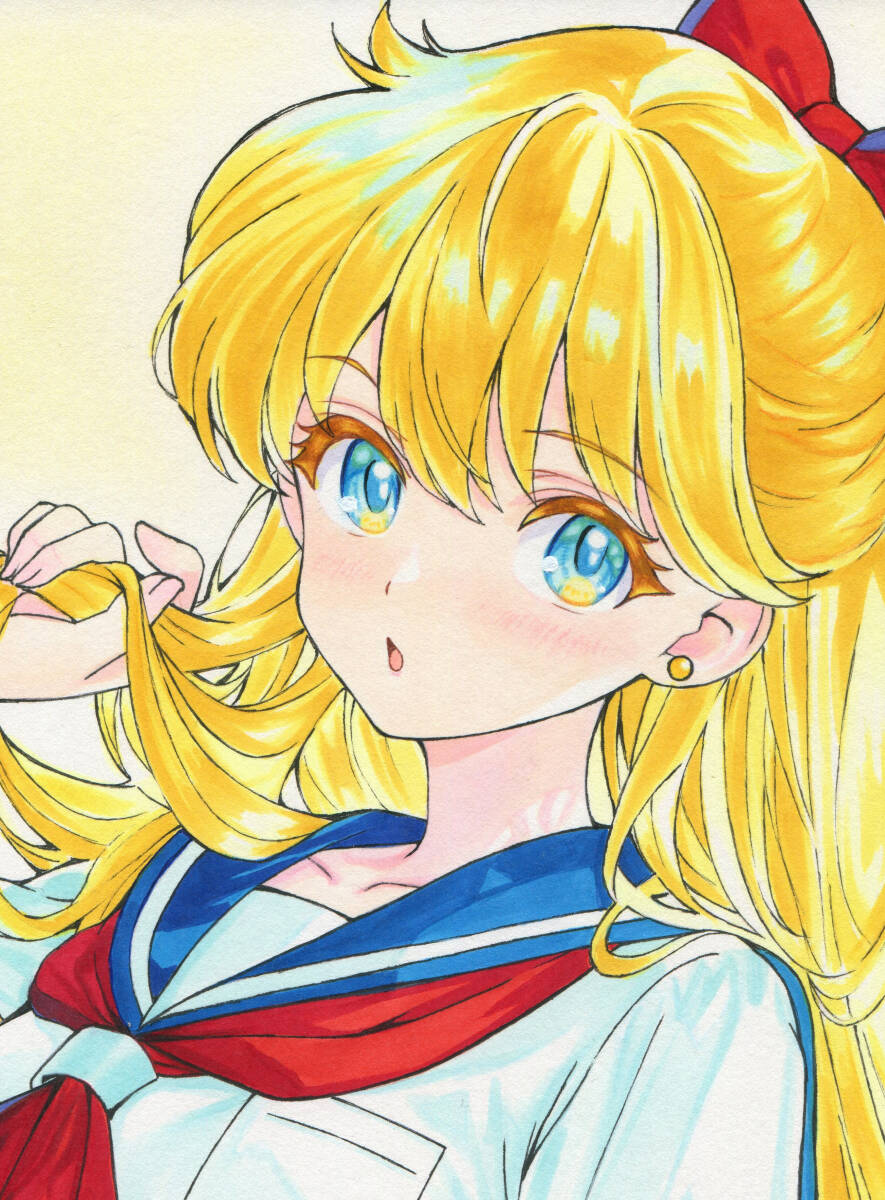 新品】同人手描きイラスト☆セーラーヴィーナス：愛野美奈子 A4サイズ