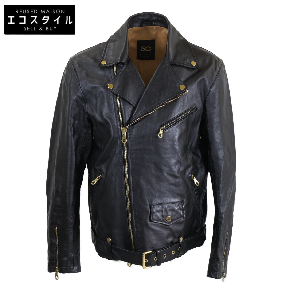 新品】新品 20SS Delan ラム レザー GIULIANO シングル ライダース