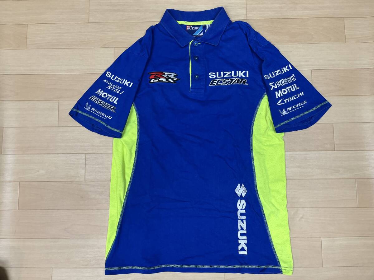 オフィシャル　Team suzuki 刺繍　XL シャツ　美品　スズキ TEAM SUZUKI レーシングチーム チーム 鈴木 バイク ロゴ MotoGP チーム