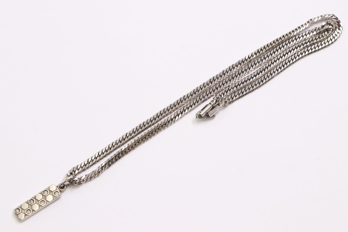 25522✨️レダシルマ 喜平 ダイヤ6石 ネックレス ゲルマニウム シルバー 中古】leda SILMA レダシルマ 122刻印 SV シルバー ゲルマニウム Ag/Ge