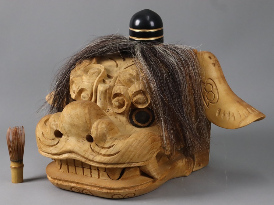 中古】【琴》古美術品 木彫獅子頭 IU522の落札情報詳細 - Yahoo