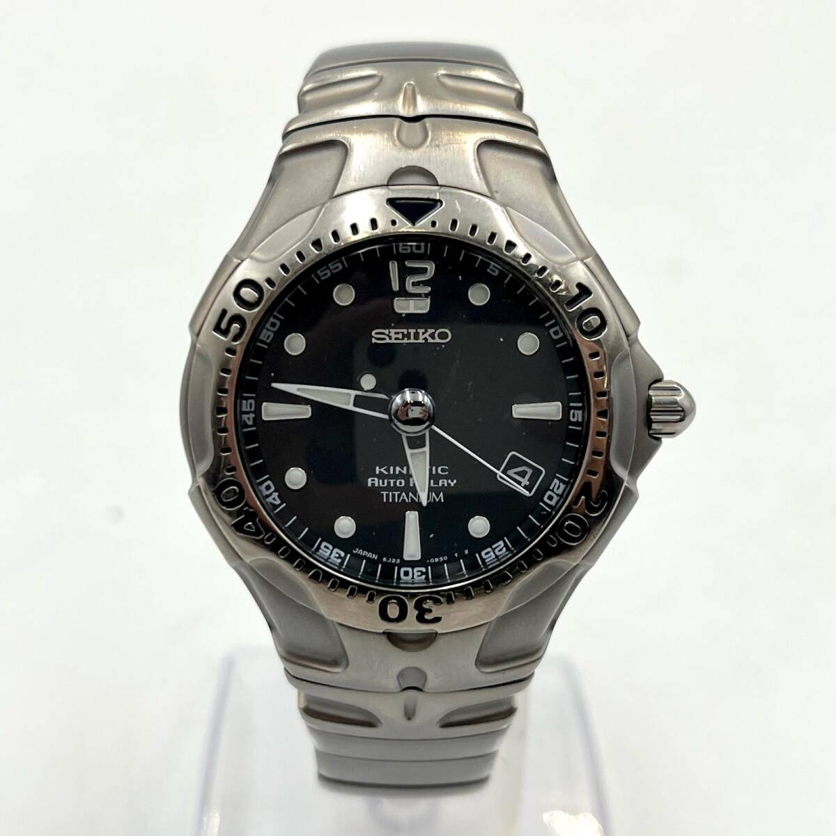 1円【SEIKO】 セイコー メンズ腕時計 キネティック 裏スケ Cal.5M84A