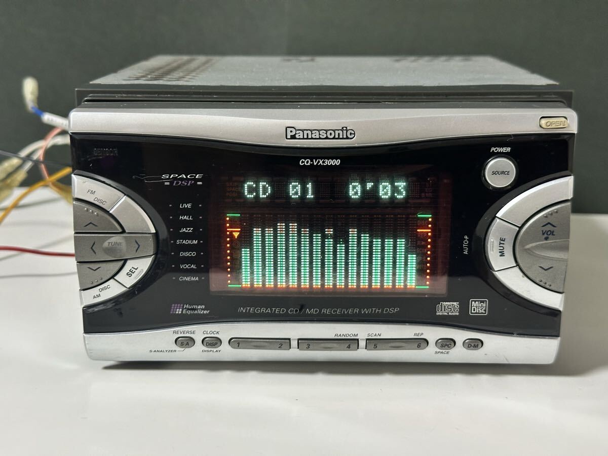 Panasonic CQ-MRX777SD 1DINタイプのMD/CD AUX/DSP 動作品 保証付の