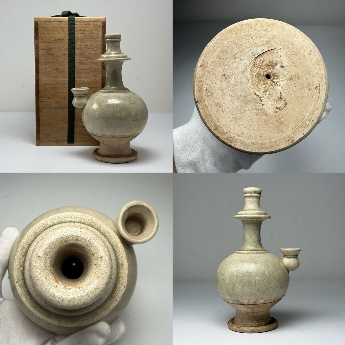 ○ 幅 約 15.4cm きれいな白磁の釉薬と形が美しい 時代唐物