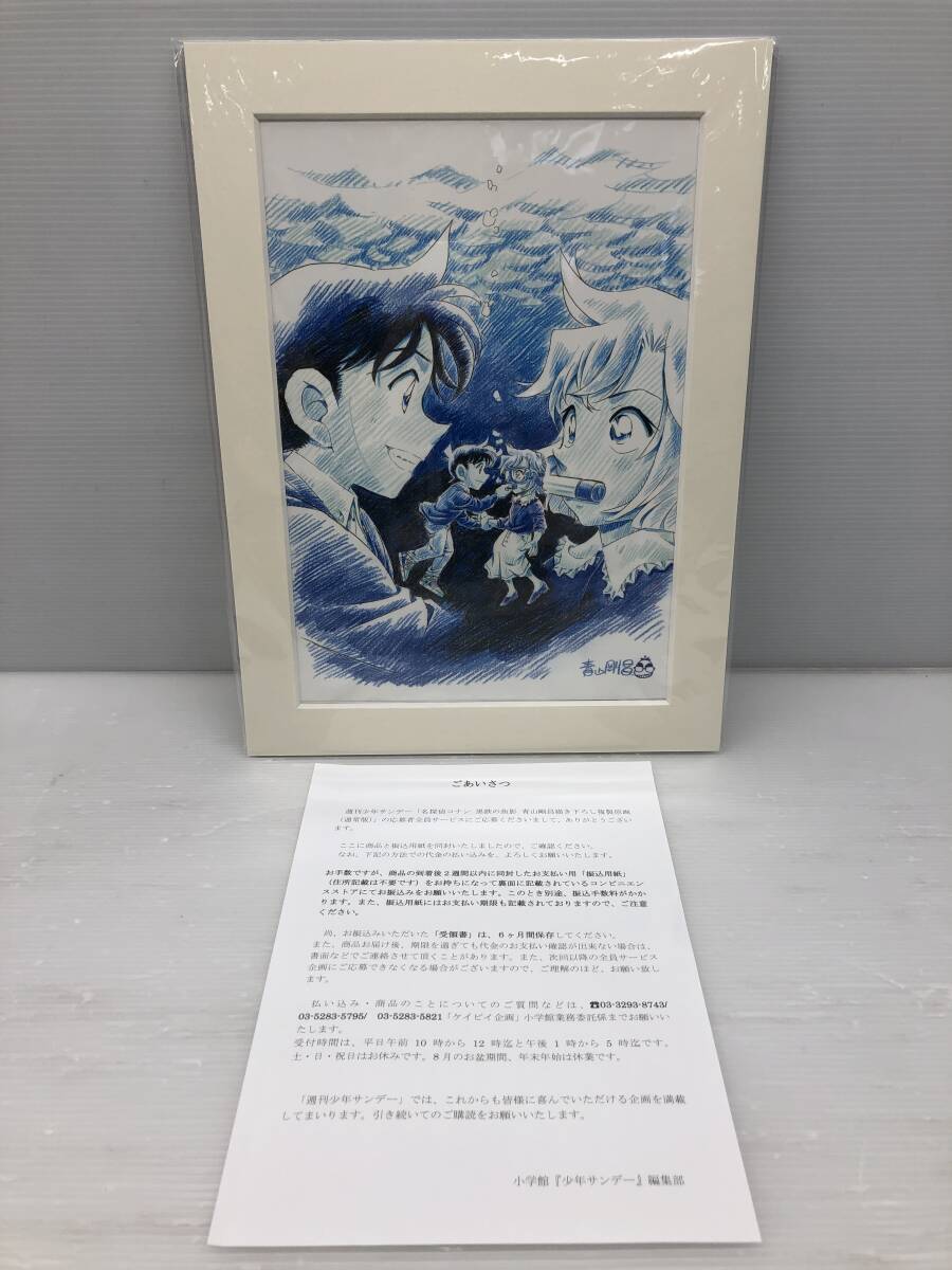 未使用】名探偵コナン 黒鉄の魚影 青山剛昌描き下ろし複製原画 応募者