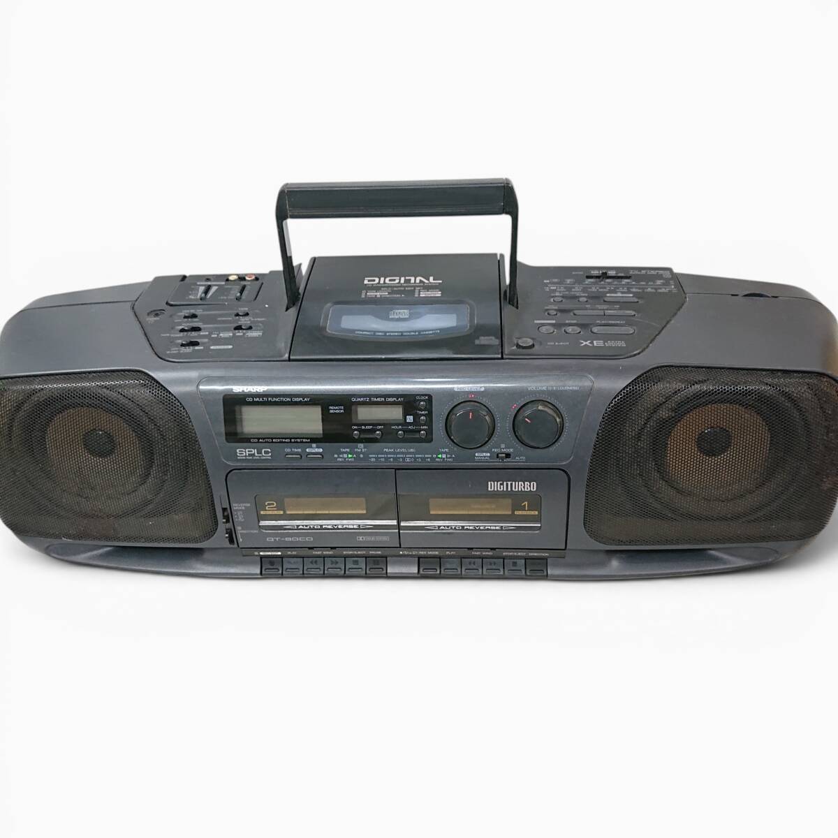 SHARP シャープ CDダブルラジカセ QT-50CD-BK DIGITURBO カセット右側