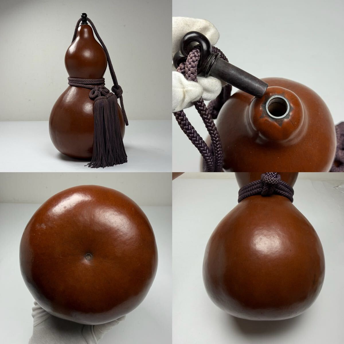 栓付き 漆塗り 瓢箪 ひょうたん 酒器 置物 縁起物M0091の落札情報詳細