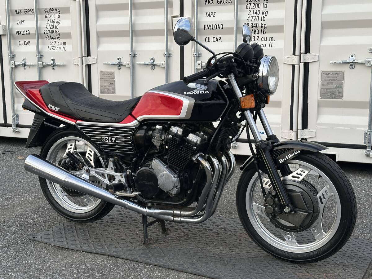 CBX400F 美品 塗装後未使用 外装セット 赤ソリ 希少 当時物 NC07 紫