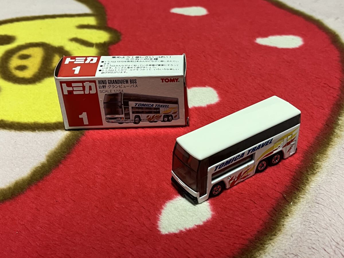 1円～ トミー 赤箱トミカ 日野グランビューバス /ミニカー 日本製の