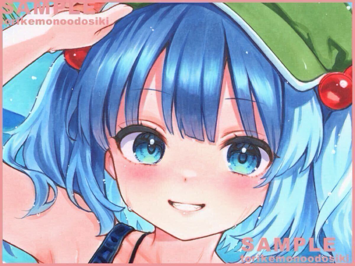 未使用】東方project着彩手描きイラスト☆河城にとり☆定形外送料無料