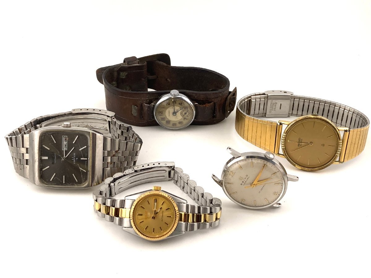 SEIKO セイコー エンブレム 掛時計 HS407M 動作品 メロディ 木象嵌細工