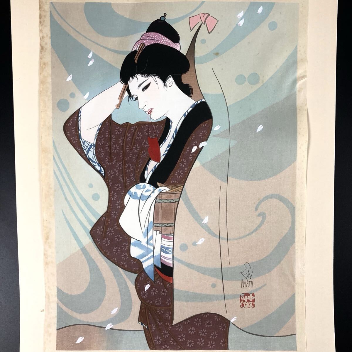 追悼 洋画界の人気実力作家 藤井 勉 「昼下がり」 油彩 3号 数少ない