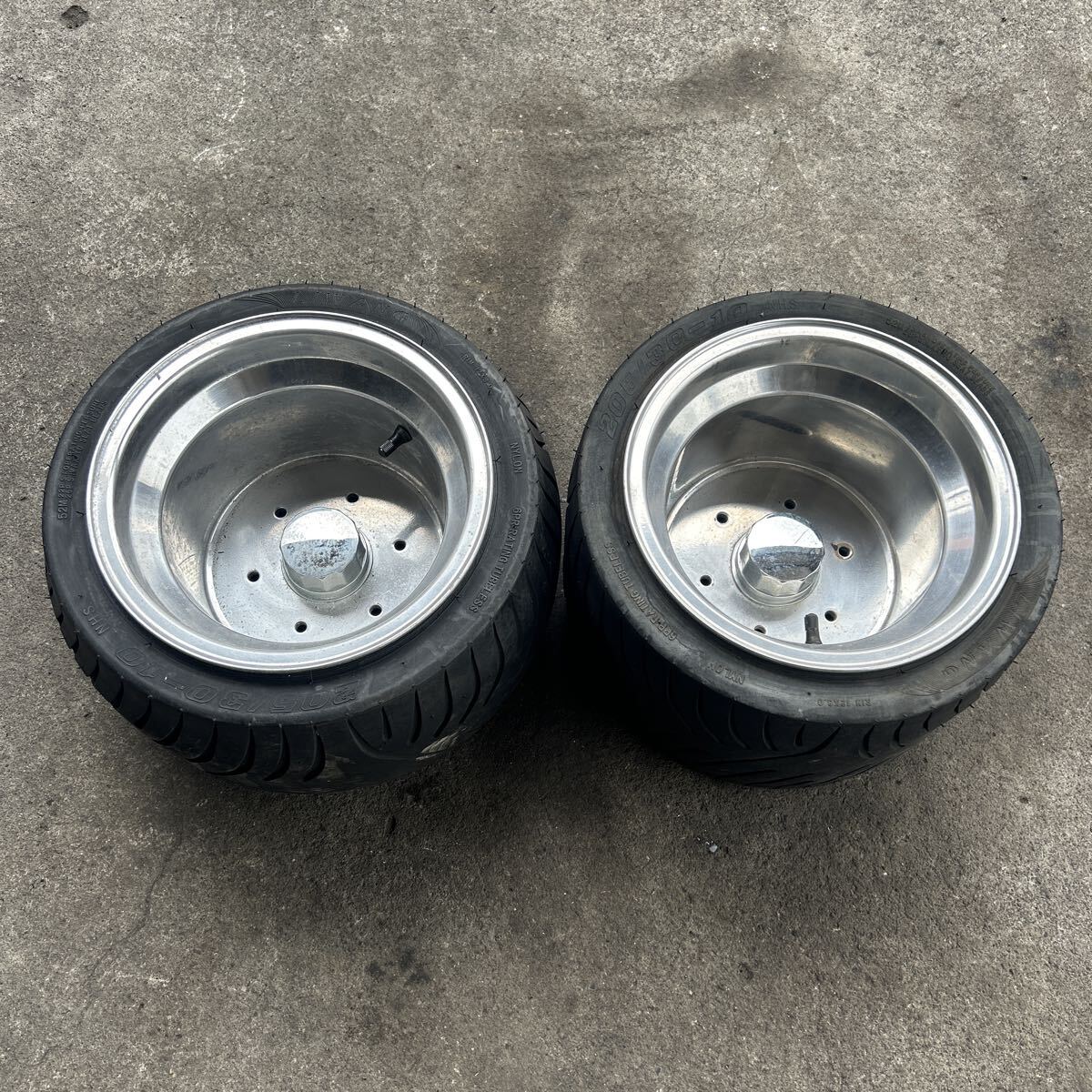 ジャイロ系　ミニカー用　アルミワイドホイール　タイヤ付　10インチ＊送料込み＊ 新品】☆ダグラスホイール10インチ10J☆2本セット205/50ワイドミニカー