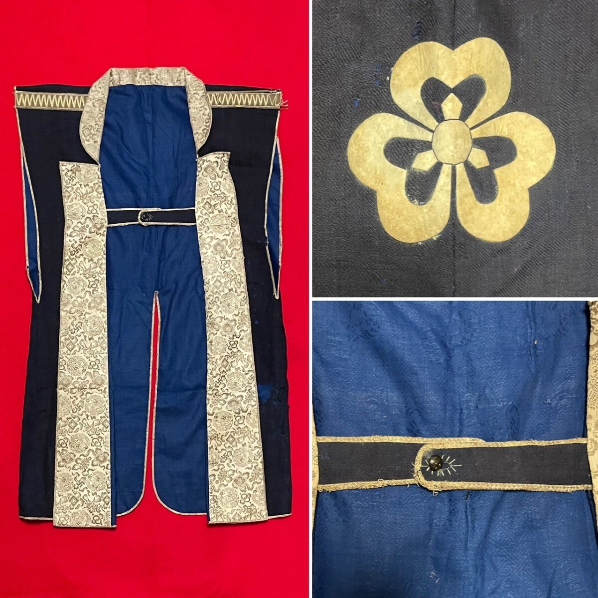 中古】○薩摩住光忍作 具足・大鎧一式 三日月前立 筋兜 等身大本格武具