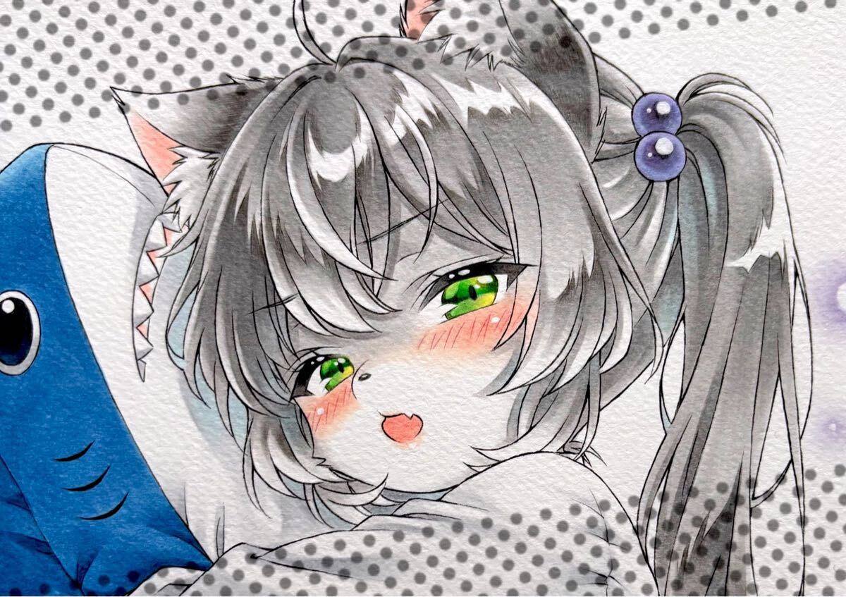 イラストオーダー　コピック　　手描き　アナログ　メスケモ 未使用】手描きイラスト/オリジナル ヤギの郵便屋さん ケモノ メスケモ