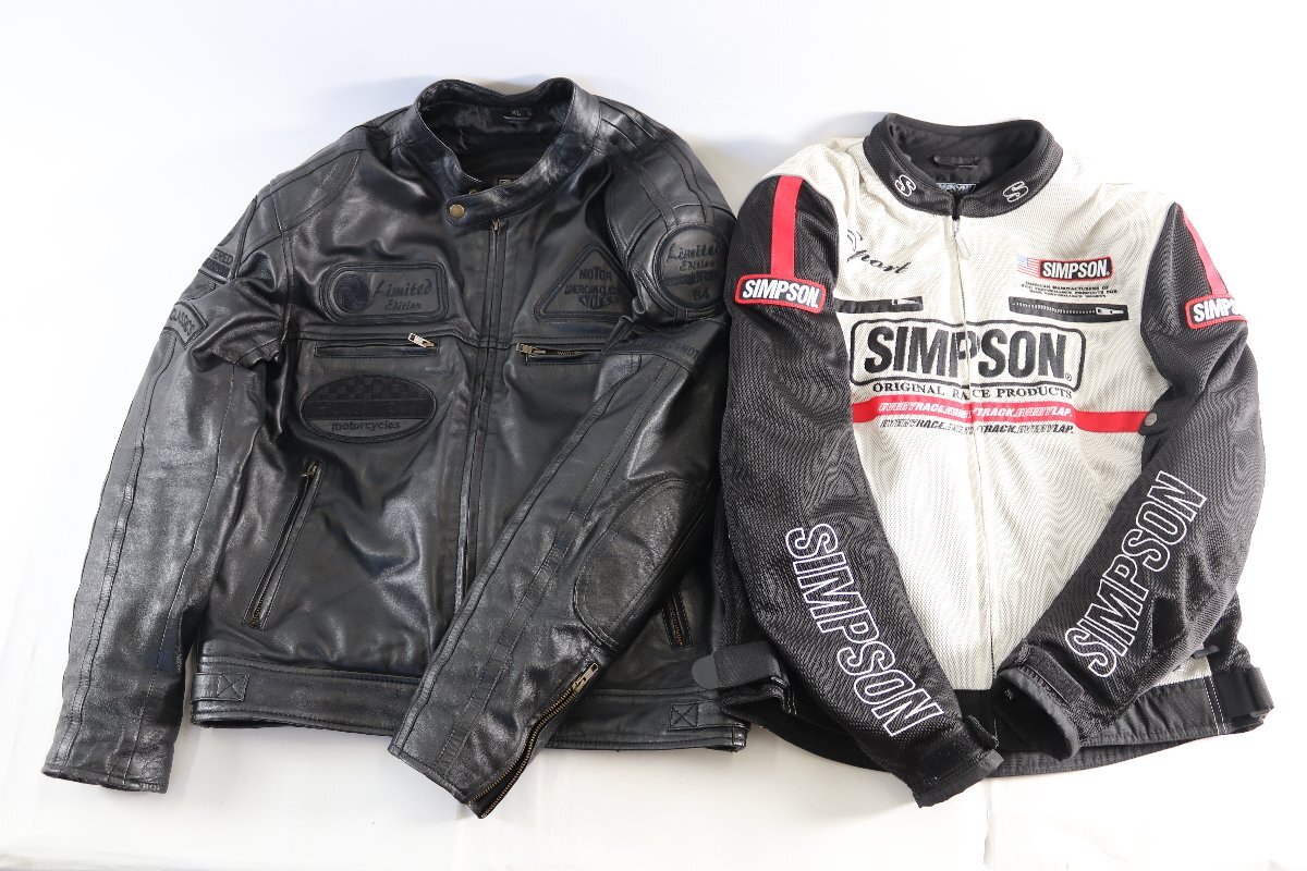 【美品】SIMPSON シンプソン 本革 パンチングレザー 半袖ジャケット 新品】シンプソン（SIMPSON）パンチングレザージャケット 本革 半袖の