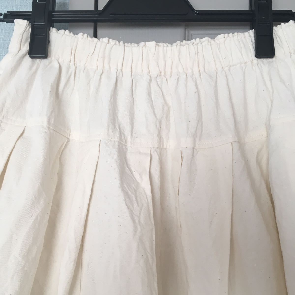 美品 ヤンマ産業 YAMMA 会津木綿 タックスカート ホワイト 白 ノーマル
