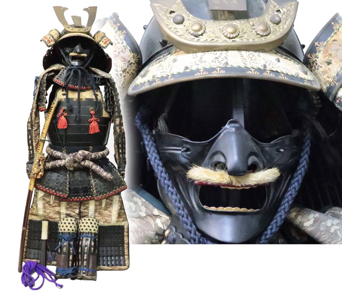 甲冑 鎧 模造刀付 戦国 武将 日本 骨董 兜 ABZ01AKF26の落札情報詳細