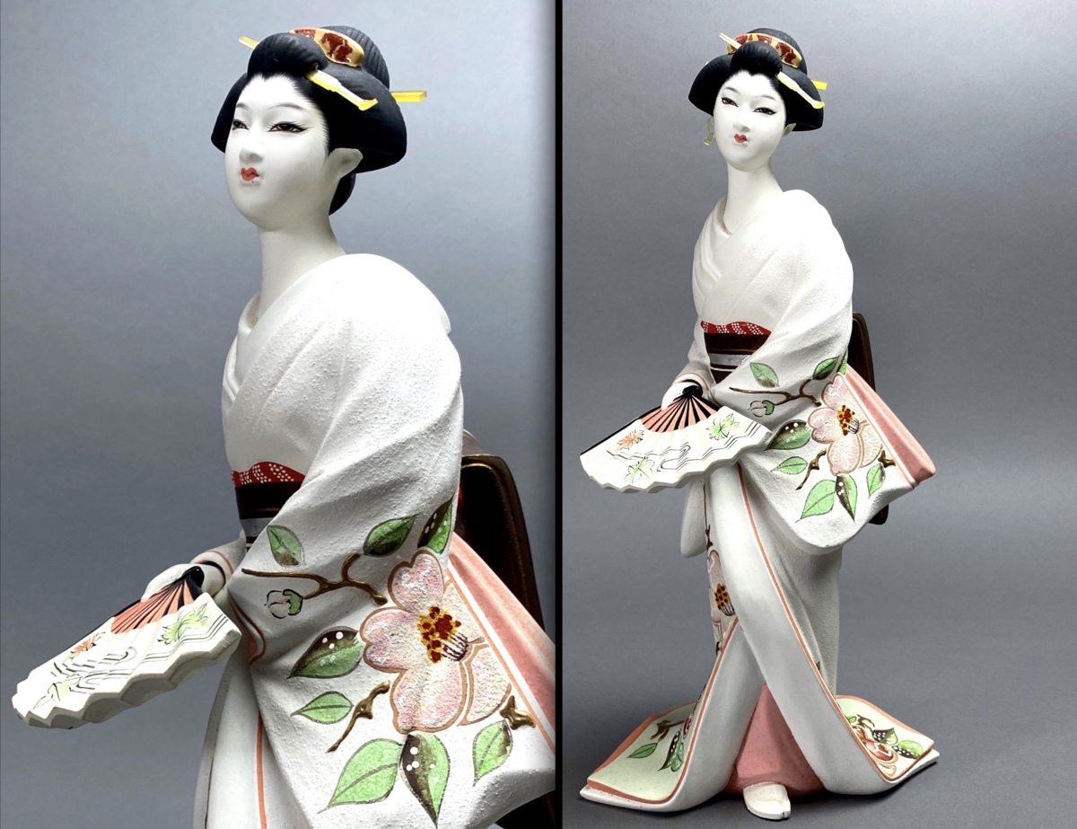 美術品・アンティーク・コレクション 博多人形 美人物(獅子舞/舞妓