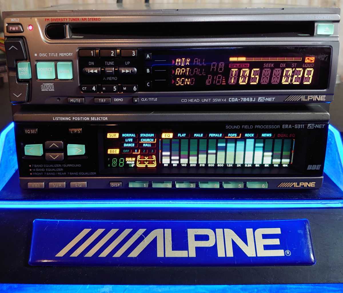 アルパイン CDA-7843J ERA-G311 CD DSP BBE LPS イコライザー グライコ