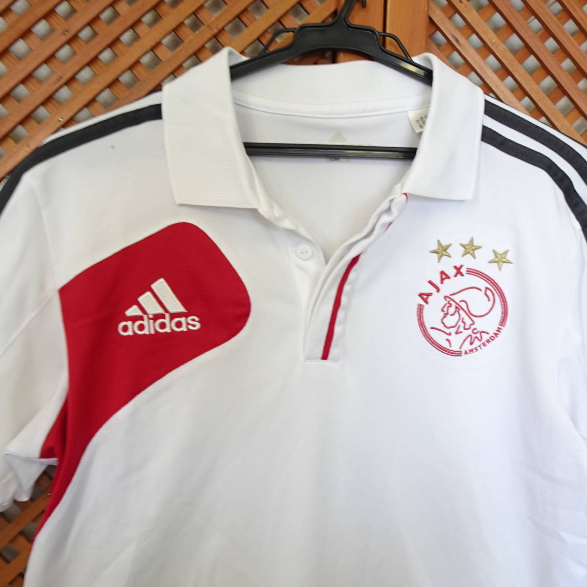 5 28 Adidas アディダス Climalite Ajax アヤックス アムステルダム ユニフォーム サッカー フットボール フットサル 白 ホワイト の落札情報詳細 ヤフオク落札価格情報 オークフリー スマートフォン版