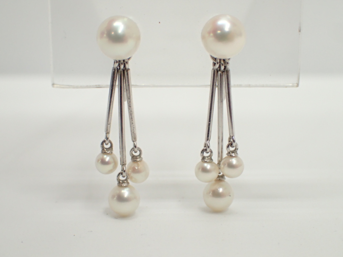 MIKIMOTO - ミキモト MIKIMOTO パールピアス K18WG P約6.5mm の