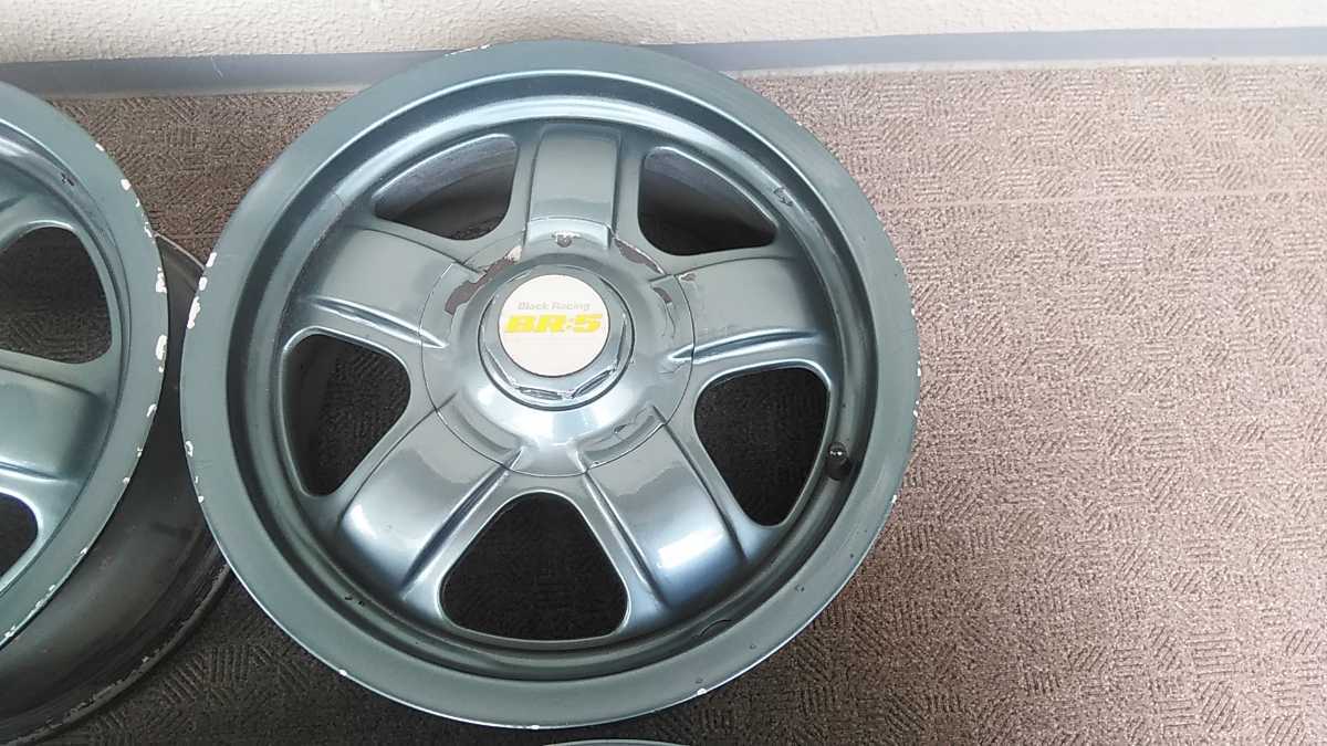 ブラックレーシングBR5 6J-14 100/4H オフセット+40 4本セット 補修