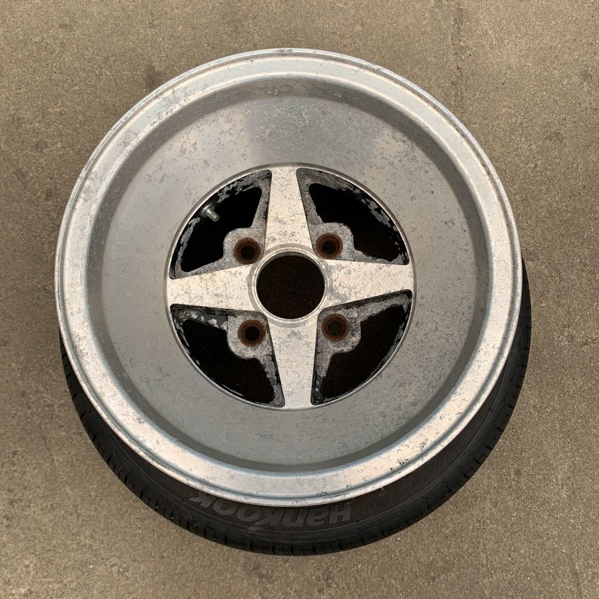 旧車 当時物 深リム WORK Equip 13インチ8J 4穴 114.3 オフセット-14 1 