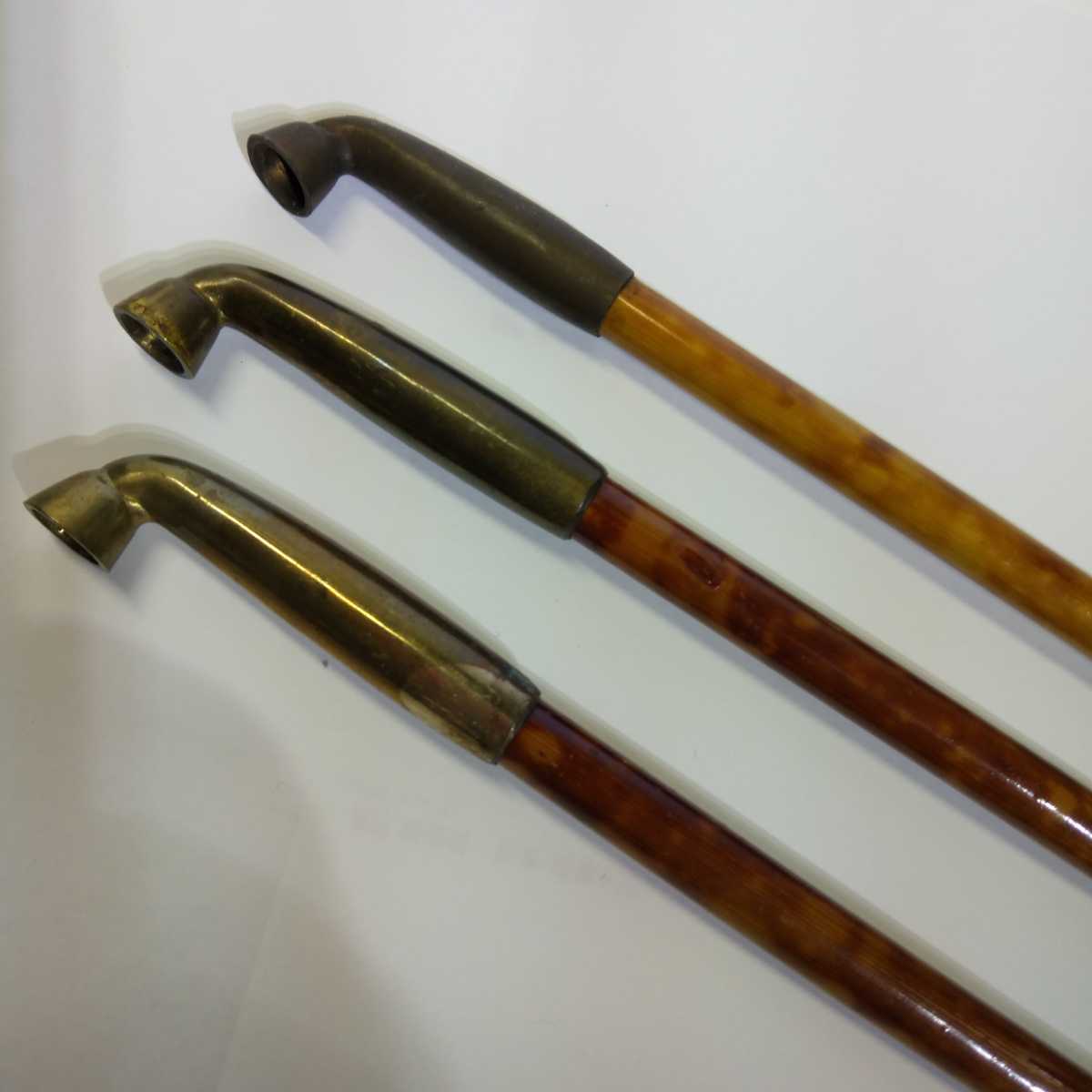 時代物 長いキセル 長煙管 喫煙具 パイプ 真鍮製/木製 昭和レトロ