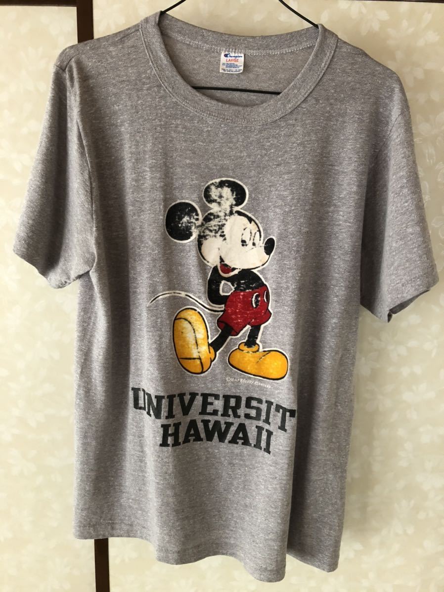 希少 Champion 84 85年製 ビンテージ ミッキー ハワイ大学カレッジtシャツ Lサイズ グレー ディズニー チャンピオン の落札情報詳細 ヤフオク落札価格情報 オークフリー スマートフォン版