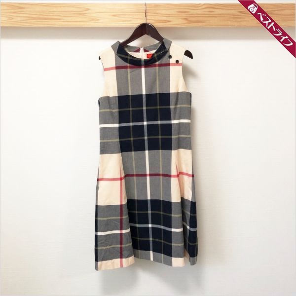 送料無料 ヨークランド コットン100 ノースリーブ ワンピース 9ar チェック柄 ベルト ベージュ系 紺系 レディース 003 の落札情報詳細 ヤフオク落札価格情報 オークフリー スマートフォン版