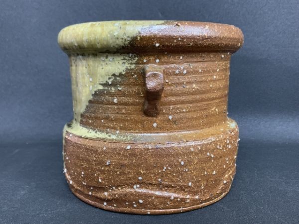 茶道具　平水指　彦四郎　信楽焼 茶道具 古物品 平水指 信楽 塗蓋付 彦四郎作 - メルカリ