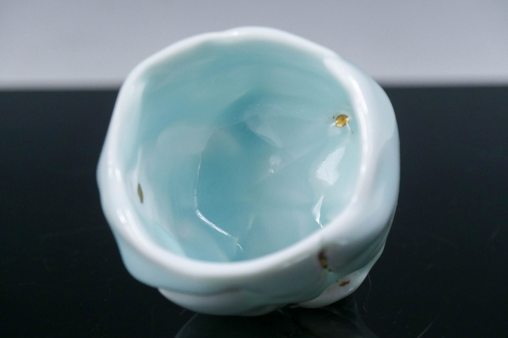 幸 特別展】人気作家『加藤洋二』造 秀逸作 青白磁 流氷の詩