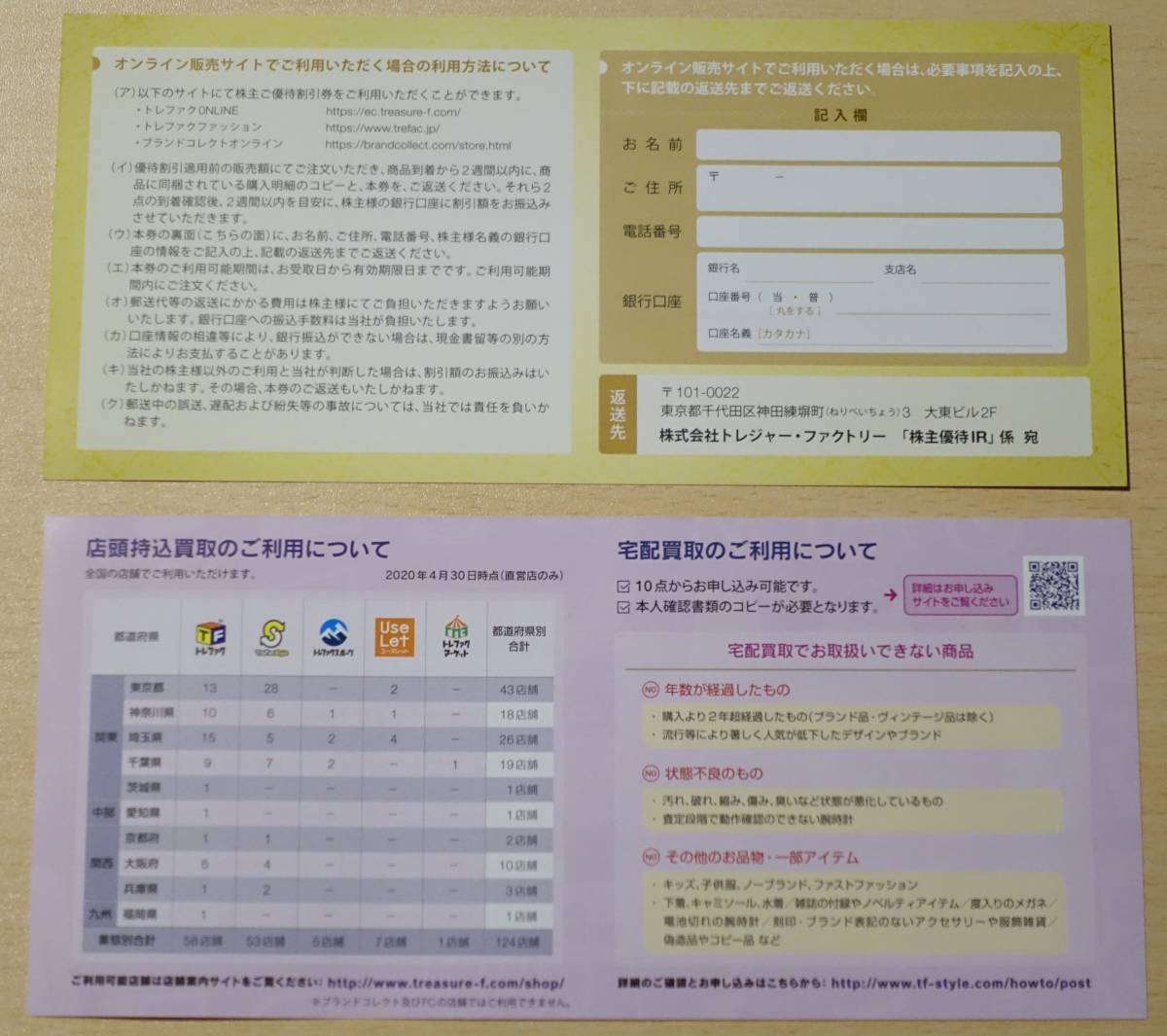 新品 トレジャーファクトリー 株主優待券 00円割引クーポン 買取金額 Up 21年5月31日まで有効 の落札情報詳細 ヤフオク落札価格情報 オークフリー スマートフォン版