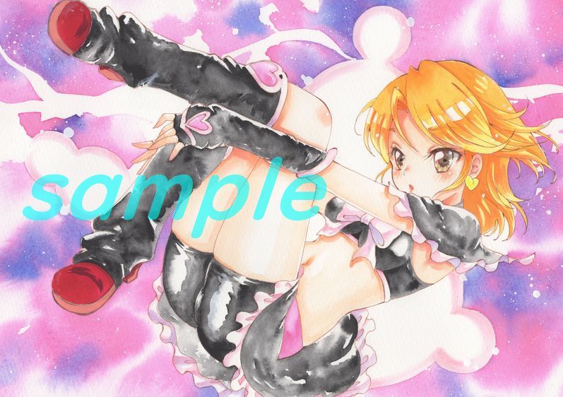 新品】手描きイラスト キュアブラック 美墨なぎさ ふたりはプリキュア