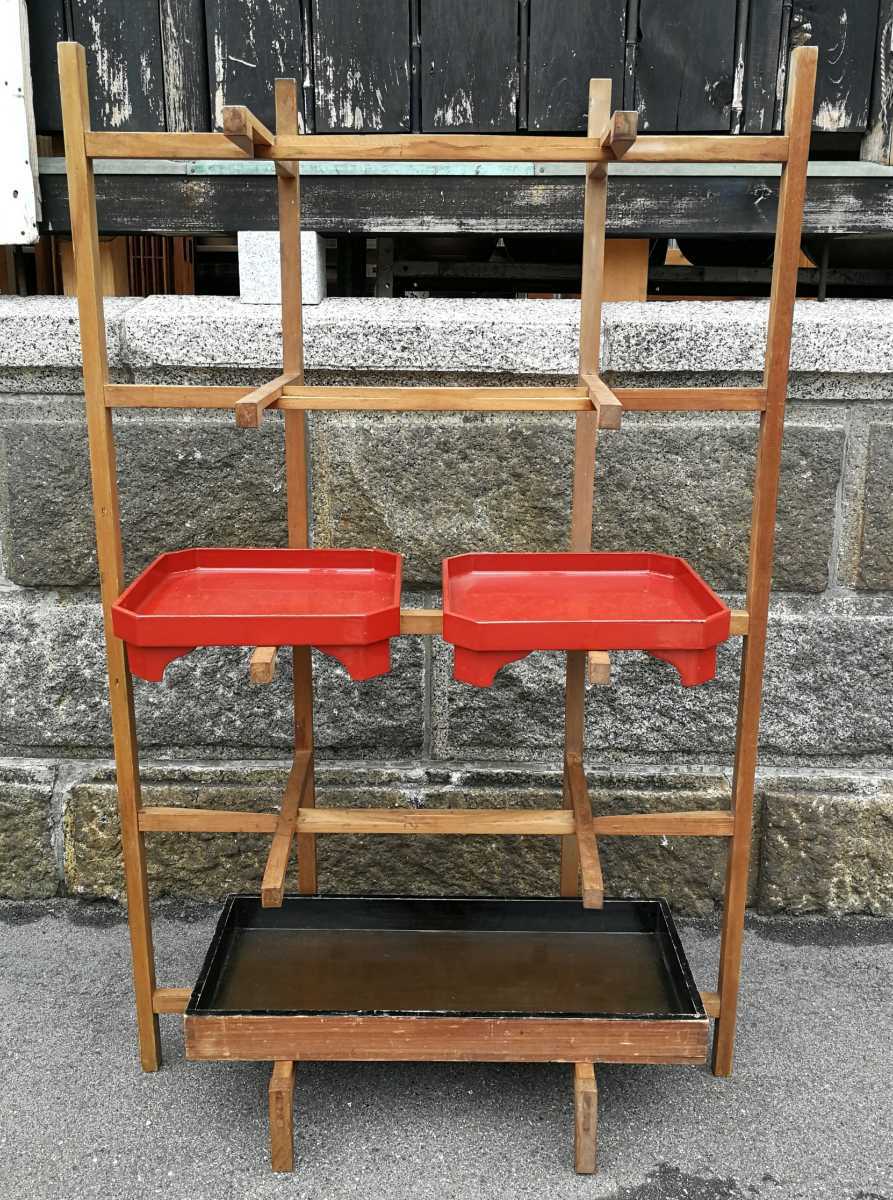古いお膳棚 木製 折りたたみ 古民家 レトロ家具 アンティーク 膳棚 御膳棚 古いお膳棚 木製 折りたたみ 古民家 レトロ家具 アンティーク 膳