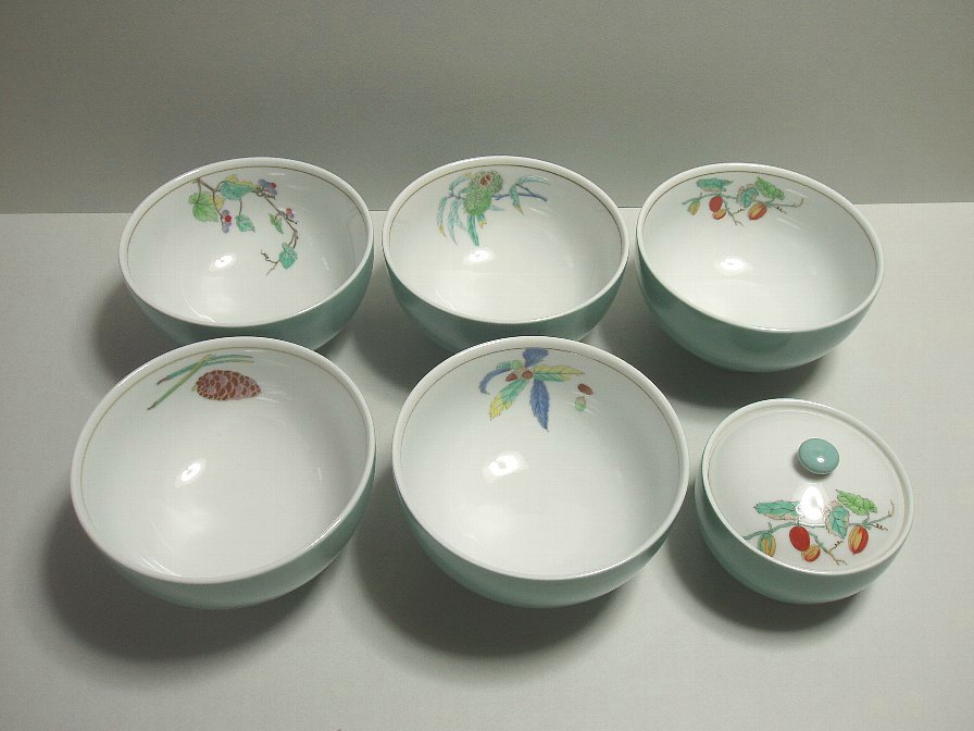 深川果実模様反多用鉢揃5個セット 、未使用 深川果実模様反多用鉢揃5個セット 、未使用 : 深川製磁