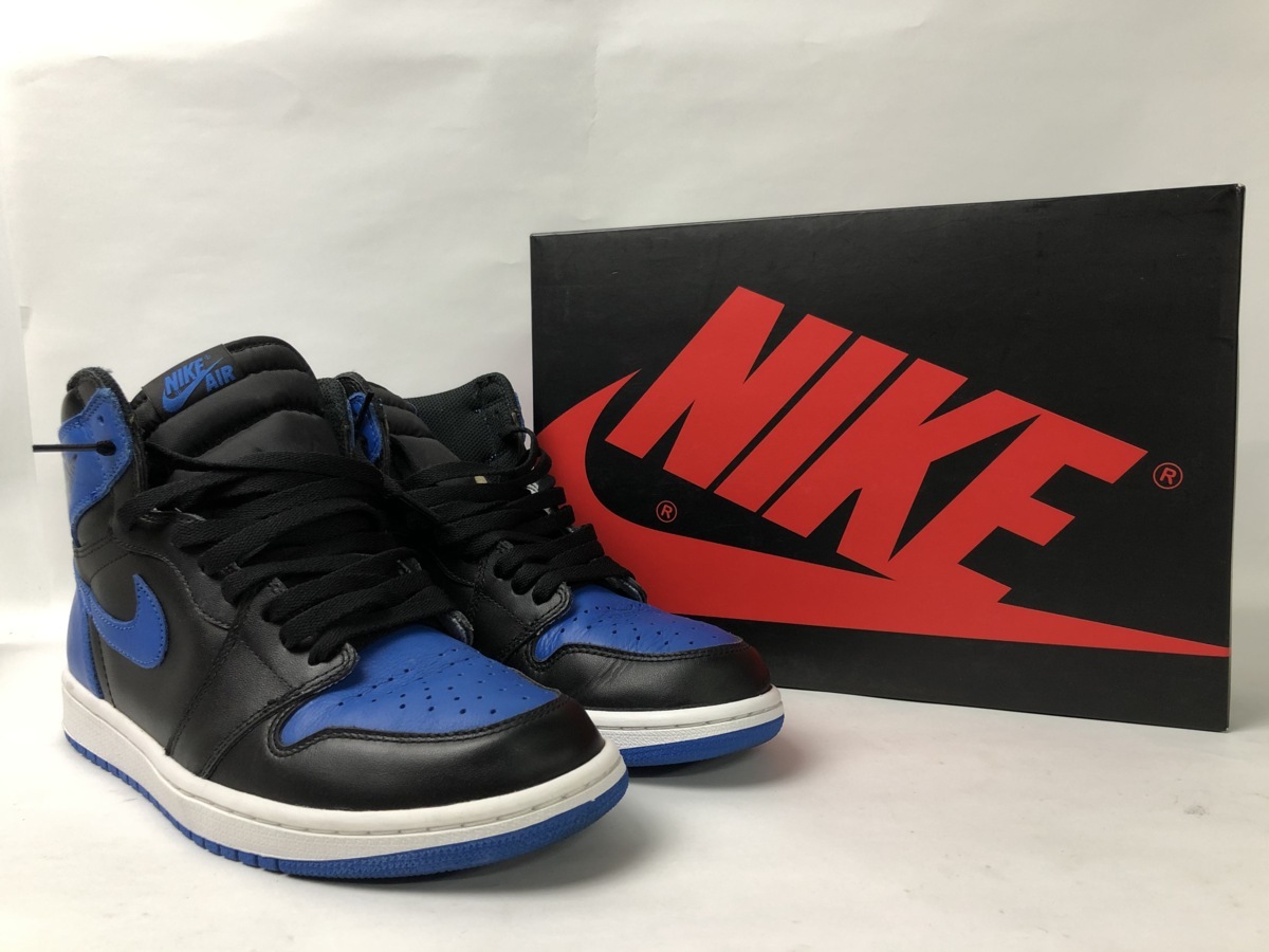 美品 ナイキ Nike Air Jordan 1 Retro High Og Royal 27 5550 007 レトロ 青黒 マイケルジョーダン Mj スニーカー バスケットシューズ の落札情報詳細 ヤフオク落札価格情報 オークフリー スマートフォン版
