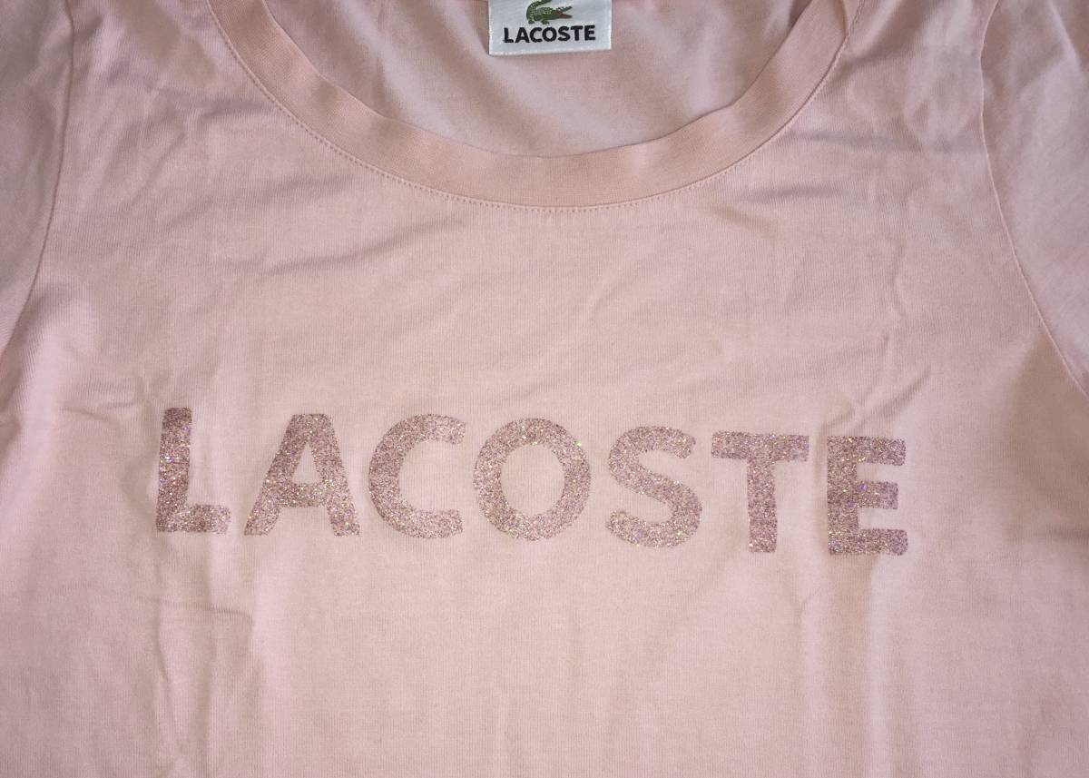 美品 ラコステ レディース トップス Tシャツ M サイズ40 半袖 ピンク ラメ ロゴ Lacoste の落札情報詳細 ヤフオク落札価格情報 オークフリー スマートフォン版