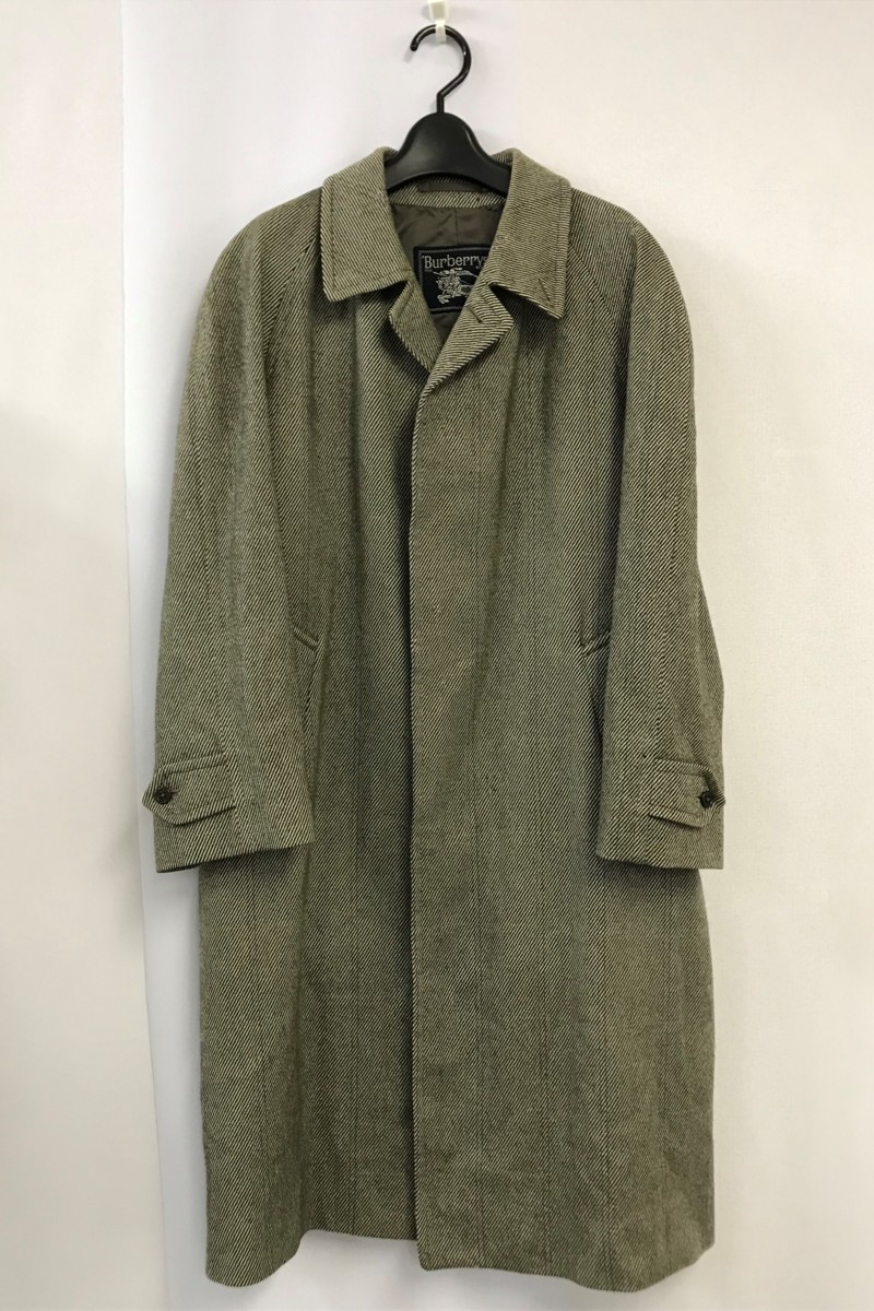 中古 バーバリー ロング ステンカラーコート メンズ グレー ブラウン サイズ表記なし ウール100 の落札情報詳細 ヤフオク落札価格情報 オークフリー スマートフォン版