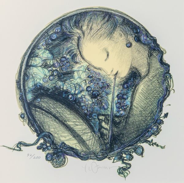 中古】□ 天野喜孝 | Yoshitaka Amano|「葡萄」|直筆サイン有|限定200