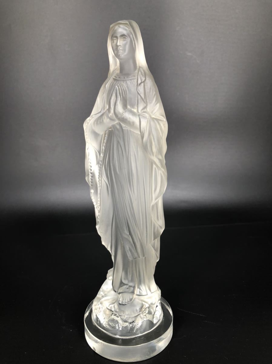 【高級作 現品限り】Edmond ETLING エトラン 聖母マリア像 フロステッドガラス フランス アンティーク アールデコ 工芸 美術 / ラリック 1点限り!Edmond ETLING エトラン 聖母マリア像 DEPOLI フロステッド