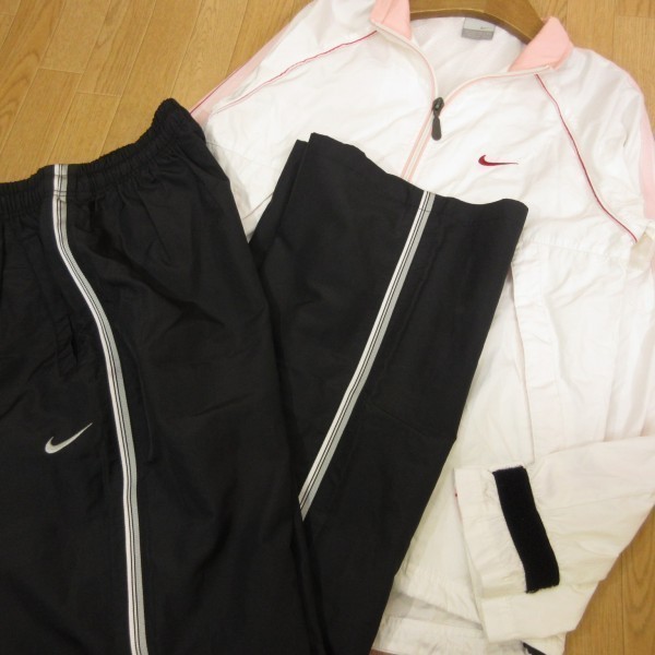 良品 春用 上下セット Nikeナイキ シャカシャカ シャカシャカパンツ ランニング スポーツ レディース ホワイト 黒 Sサイズ O904 の落札情報詳細 ヤフオク落札価格情報 オークフリー スマートフォン版