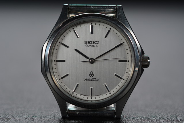 古い腕時計 SEIKO QUARTZ Silver Wave 6030-7080 検索用語→Aレター