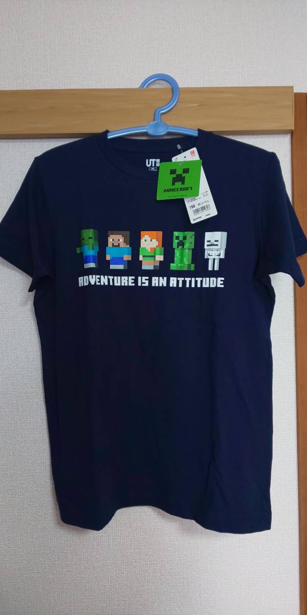 新品 新品 Uniqlo ユニクロut マインクラフトtシャツ ネイビー キッズ150サイズ の落札情報詳細 ヤフオク落札価格情報 オークフリー スマートフォン版