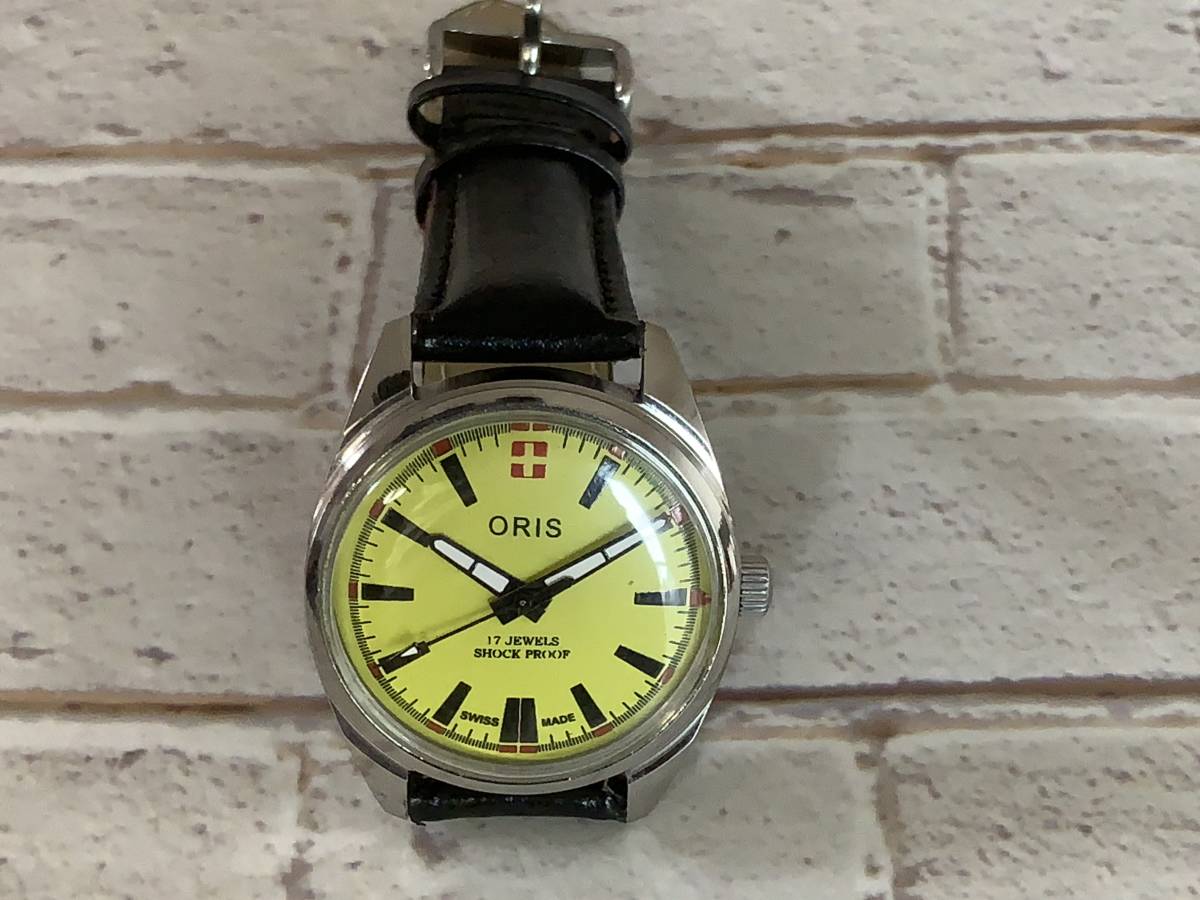 1円スタート かっこいい 文字盤黄色 オリス Oris アンティークウォッチ 手巻きメンズ腕時計 1970 Sビンテージ の落札情報詳細 ヤフオク落札価格情報 オークフリー スマートフォン版