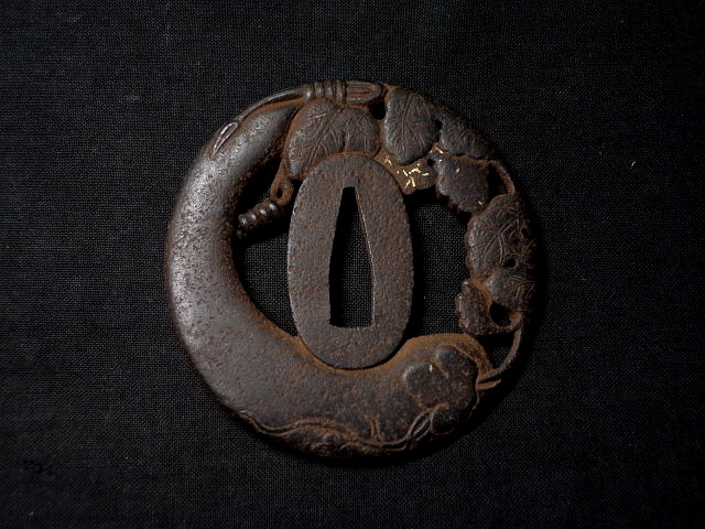 時代刀装具・鉄無地薩摩縁頭（検索：薩摩拵え島津西郷示現流刀工