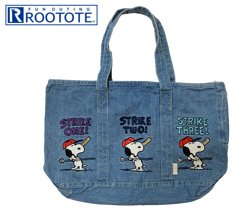 Rootote ルートート Peanuts スヌーピー デニム トートバッグ の落札情報詳細 ヤフオク落札価格情報 オークフリー スマートフォン版