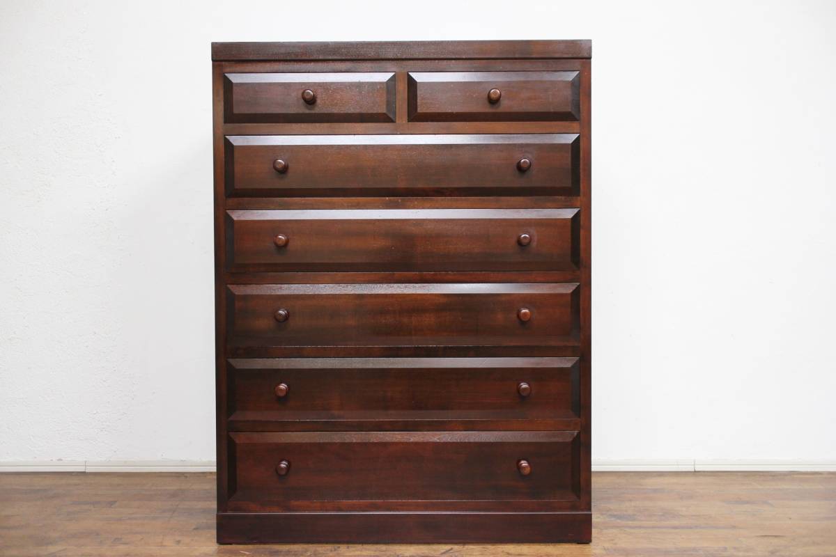 松本民芸家具 D型 6段7杯 チェスト 整理箪笥 ミズメザクラ材 無垢材