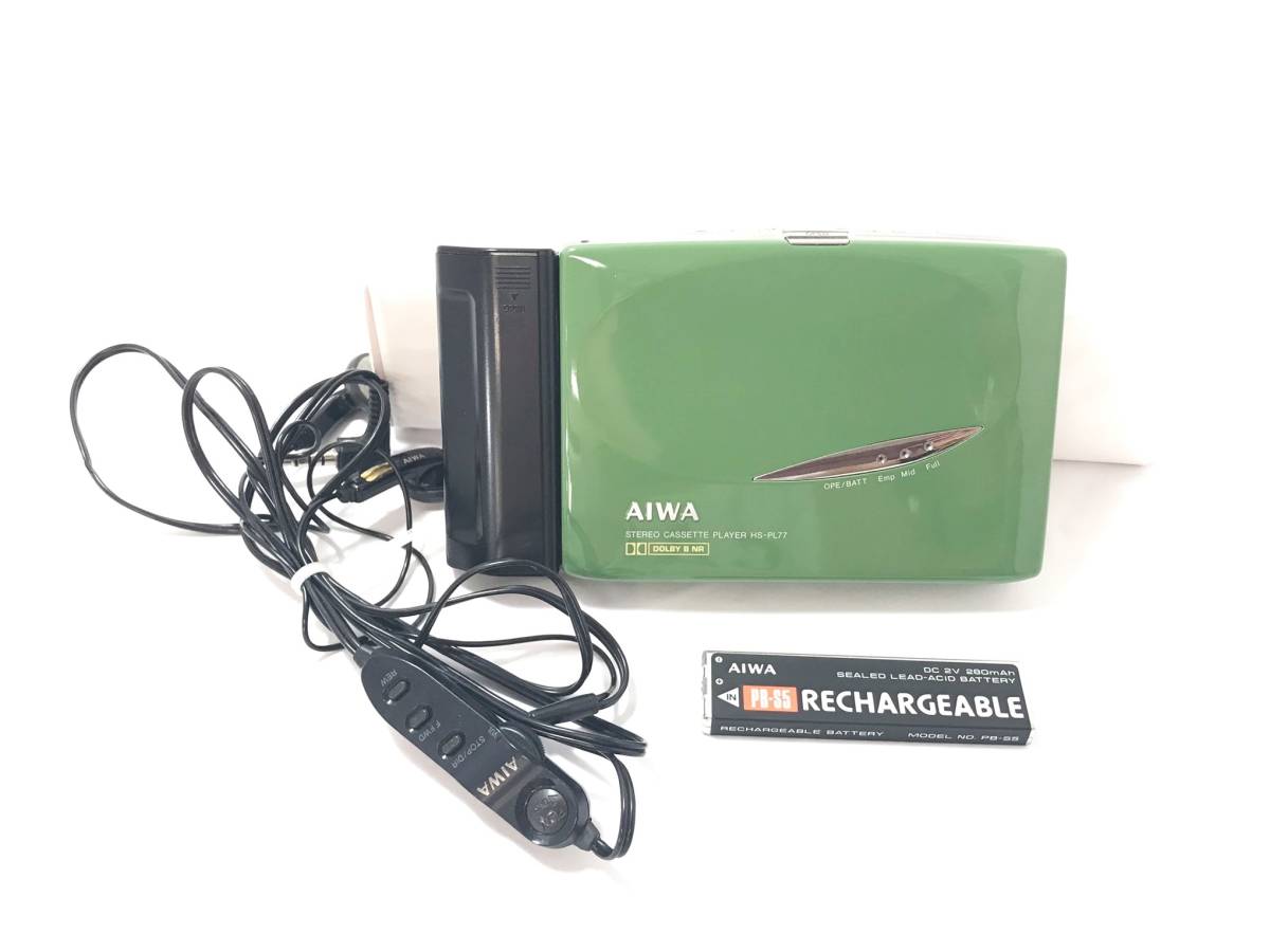 希少品 カセットプレーヤー HS-PL77 リモコン付きイヤホン付属 アイワ AIWA ステレオカセットプレーヤーHS-PL77 イヤホン付き
